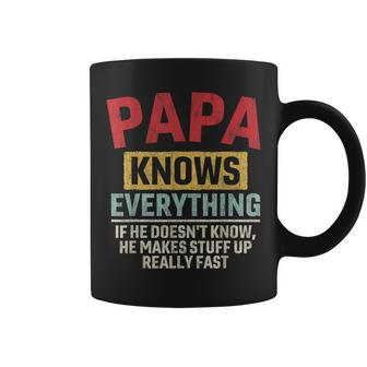 Papa Knows Everything Father's Day Papa Coffee Mug - Seseable