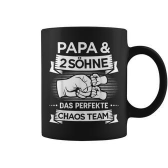 Papa Zwei Jungs Chaos Team Fürateron 2 Söhnenatertag Tassen - Geschenkecke