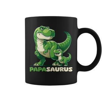 Papasaurus Father's Day Best Dad T-Rex Papa Coffee Mug - Monsterry CA
