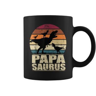 Papasaurus T Rex Dinosaur Triplet Dino Daddy Papa Saurus Coffee Mug - Monsterry AU