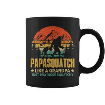 Papasquatch Way More Squatchy Grandpa Bigfoot Fathers Day Coffee Mug - Thegiftio UK