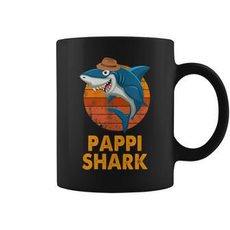 Pappi Shark Vintage Papa Grandpa Father's Day Coffee Mug - Monsterry UK