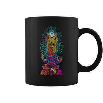 Para Perros Meditación Zen Yoga Colores Neón Energía Espiritual Taza de café - Regaloses