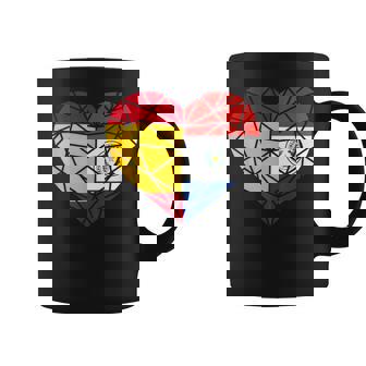 Paraguay España Bandera Amistad Hermandad Corazón Poligonal Taza de café - Regaloses