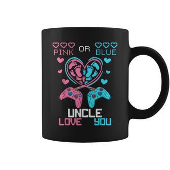 Parents Pink Or Blue Uncle Love You Baby Gender Reveal Coffee Mug - Monsterry