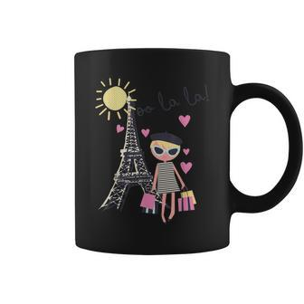 Paris France Eiffel Tower Retro Souvenir Girl Men Coffee Mug - Monsterry