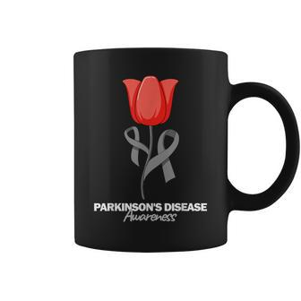 Parkinson's Disease Awareness April Month Red Tulip Coffee Mug | Mazezy