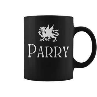 Parry Surname Welsh Family Name Wales Heraldic Dragon Coffee Mug - Seseable