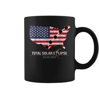 Path Of Totality America Usa Map Total Solar Eclipse 2024 Coffee Mug - Thegiftio UK