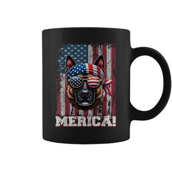 Patriotic Dutch Shepherd Dog Lover Us Flag Independence Day Coffee Mug - Monsterry CA