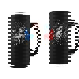 Patriotic Firework Red White Blue Horse Usa Flag July 4Th Coffee Mug | Mazezy