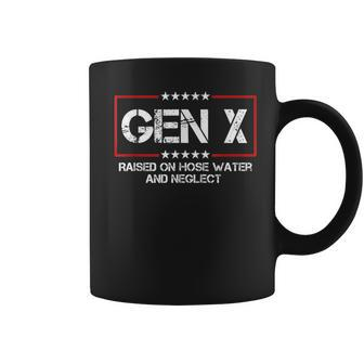 Patriotic Gen X Raised On Hose Water & Neglect Vintage Coffee Mug | Mazezy AU