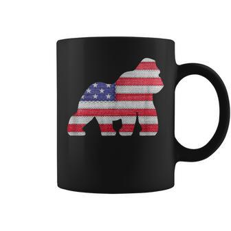 Patriotic Gorilla Love American Flag Vintage Coffee Mug - Monsterry