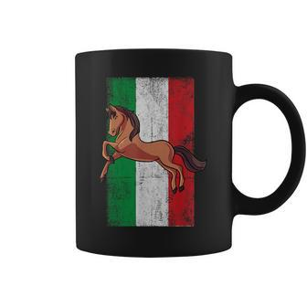 Patriotic Horse Italian Flag Equestrian Horseback Riding Coffee Mug - Monsterry