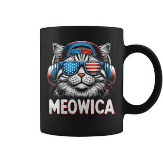 Patriotic Meowica 4Th Of July Cat American Flag Usa Kitty Coffee Mug - Thegiftio UK