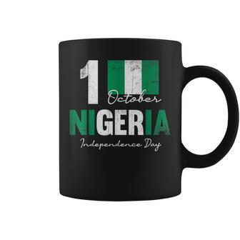 Patriotic Nigeria Independence Day Vintage Nigerian Flag Coffee Mug - Monsterry