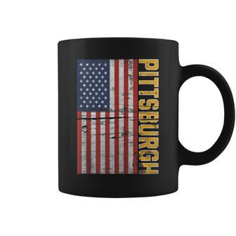Patriotic Pittsburgh Usa Flag Pride Vintage Pittsburgh Coffee Mug - Monsterry UK
