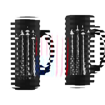 Patriotic Red White Blue Usa Flag Fighter Jets 4Th Of July Coffee Mug - Seseable