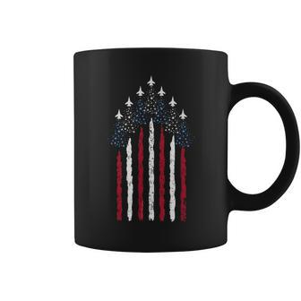 Patriotic Stars Red White Blue Usa Fighter Jets 4Th Of July Coffee Mug - Monsterry DE