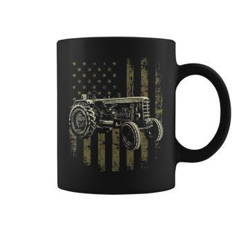 Patriotic Tractor American Flag Tractor Farm Coffee Mug | Mazezy