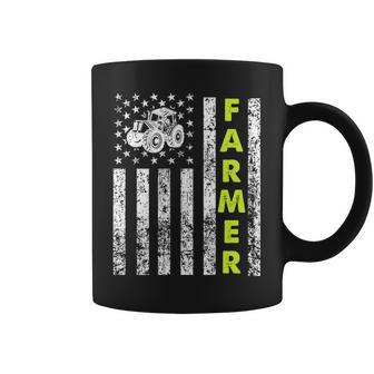 Patriotic Tractor Flag Farmer Coffee Mug | Mazezy CA