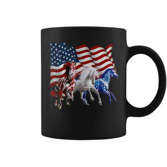 Patriotic Us Flag 4Th Of July Horse Lovers Coffee Mug - Monsterry DE