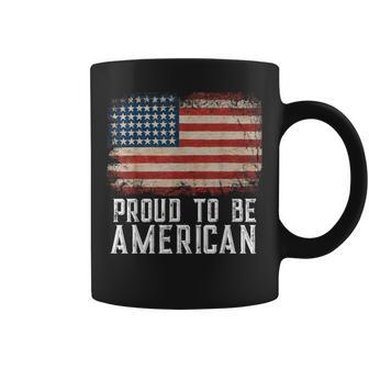 Patriotic Usa Flag Proud To Be American Citizen Veteran Coffee Mug - Monsterry