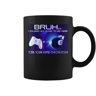I Paused My Game To Be Here Total Solar Eclipse 2024 Gamer Coffee Mug - Thegiftio