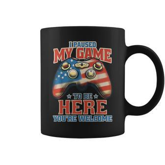 I Paused My Game To Be Here You're Welcome Retro Gamer Coffee Mug - Monsterry DE