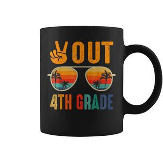 Peace Out 4Th Grade Retro Graduation Last Day Of School Coffee Mug - Seseable