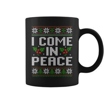 I Come In Peace Couple Matching Ugly Christmas Sweater Coffee Mug | Mazezy