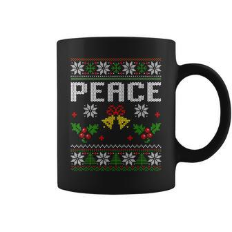 Peace I Come In Peace Couple Matching Ugly Christmas Sweater Coffee Mug | Mazezy