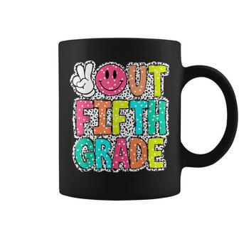 Peace Out Fifth Grade Dalmatian Dots Last Day Of School Coffee Mug - Monsterry UK