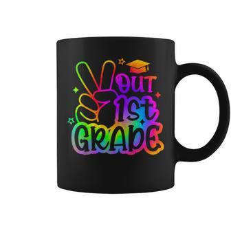 Peace Out First Grade Cute Tie Dye Last Day Of 1St Grade Coffee Mug - Monsterry DE