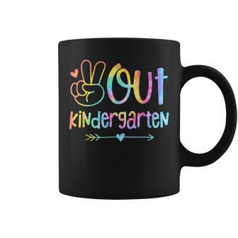 Peace Out Kindergarten Tie Dye Last Day Of School Teacher Coffee Mug - Seseable