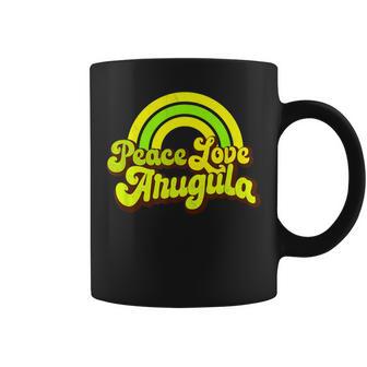 Peace Love Arugula Retro Rainbow Hippie Arugula Coffee Mug - Monsterry DE