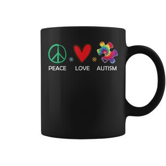 Peace Love Autism Beautiful Autism Awareness Mom Dad Coffee Mug - Seseable