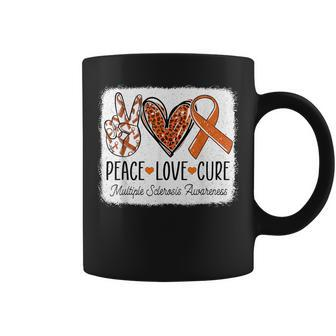 Peace Love Cure Ms Warrior Multiple Sclerosis Awareness Coffee Mug | Mazezy