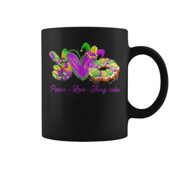 Peace Love King Cake Mardi Gras Outfit Party Carnival Coffee Mug - Monsterry UK