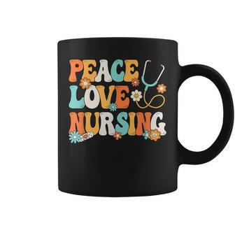 Peace Love Nursing Groovy Nurse Coffee Mug - Monsterry