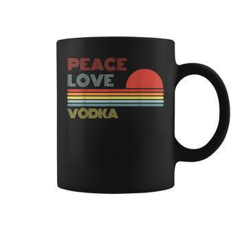 Peace Love Vodka Retro Vintage Coffee Mug - Monsterry AU