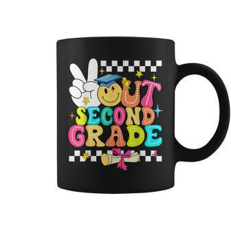 Peace Out Second Grade Happy Last Day Of School Teacher Coffee Mug - Seseable