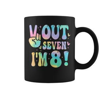 Peace Out Seven I'm 8 Year Old Girl 8Th Birthday Tie Dye Coffee Mug - Seseable