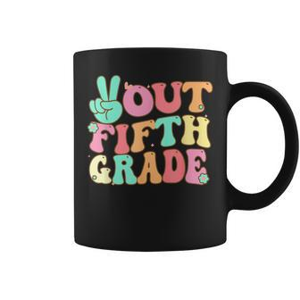 Peace Sign Out Fifth Grade Last Day School 5Th Graduation Coffee Mug - Monsterry DE