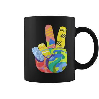 Peace Sign Hand Tie Dye Hippie 60S 70S 80S Boys Girls Coffee Mug - Monsterry AU