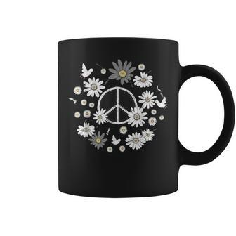 Peace Sign Love 60S 70S Daisy Flower Hippie Costume Coffee Mug - Thegiftio UK