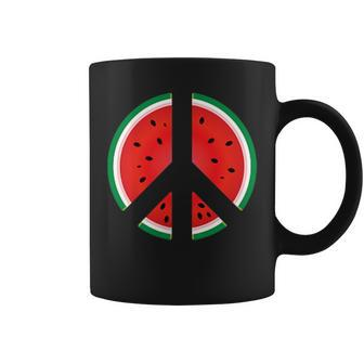 Peace Sign Watermelon Fruit Graphic Coffee Mug - Monsterry