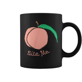 Peach Bite Me Graphic Coffee Mug - Monsterry