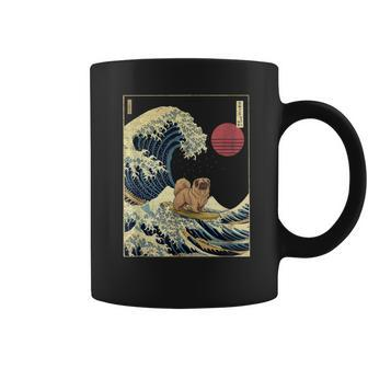 Pekingese Japanese Kanagawa Wave Surf Dog Coffee Mug - Monsterry UK
