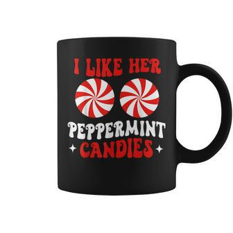 I Like Her Peppermint Candies Couples Matching Christmas Coffee Mug - Thegiftio UK